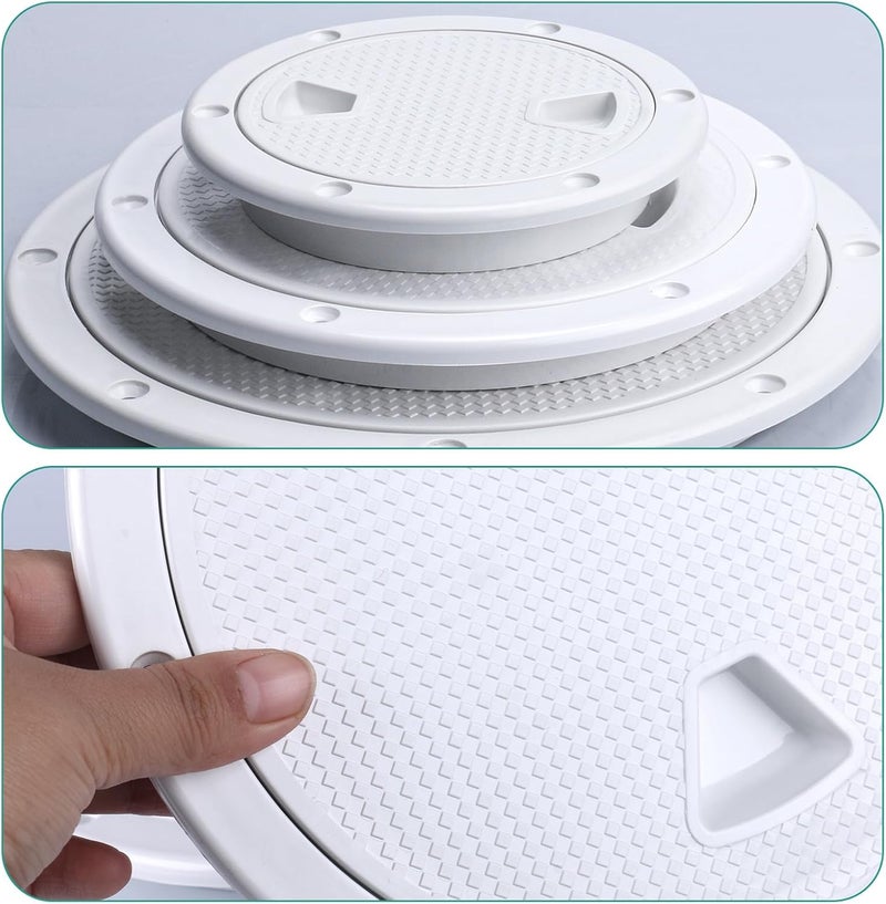 Smart Marine غطاء قارب سمارت مارين 2 قطعة أبيض 4"6"8" دائري غير قابل للانزلاق مع غطاء قابل للفصل لقارب البحر واليخت والشاحنة وRV (6") - Image 3